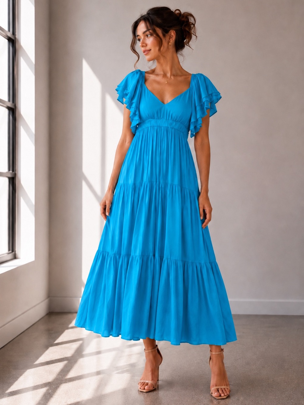 444. Sky Romance Open-Back Maxi Dress